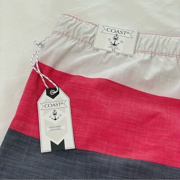 NWT Coast The Volley Short Swim Trunk Men’s Size XL Grey Red - Picture 11 of 11